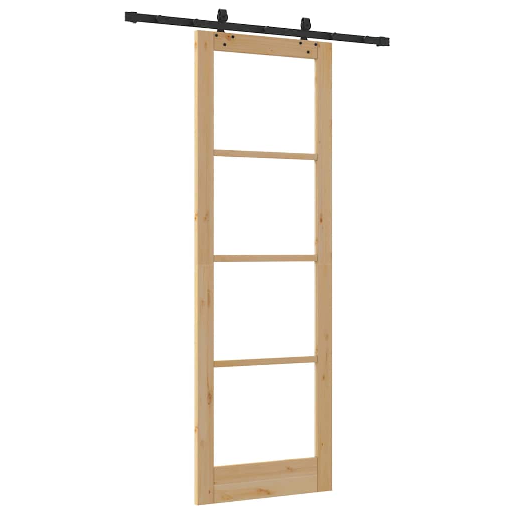 Schiebetür Manuell Braun 78 x 232 cm Holz und Metall