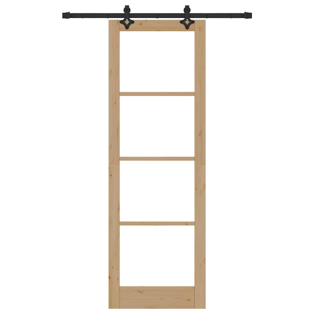 Schiebetür Manuell Braun 78 x 232 cm Holz und Metall