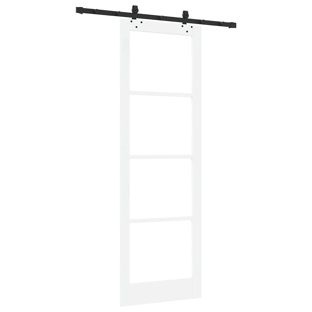 Schiebetür Manuell Weiß 78 x 232 cm Holz und Metall