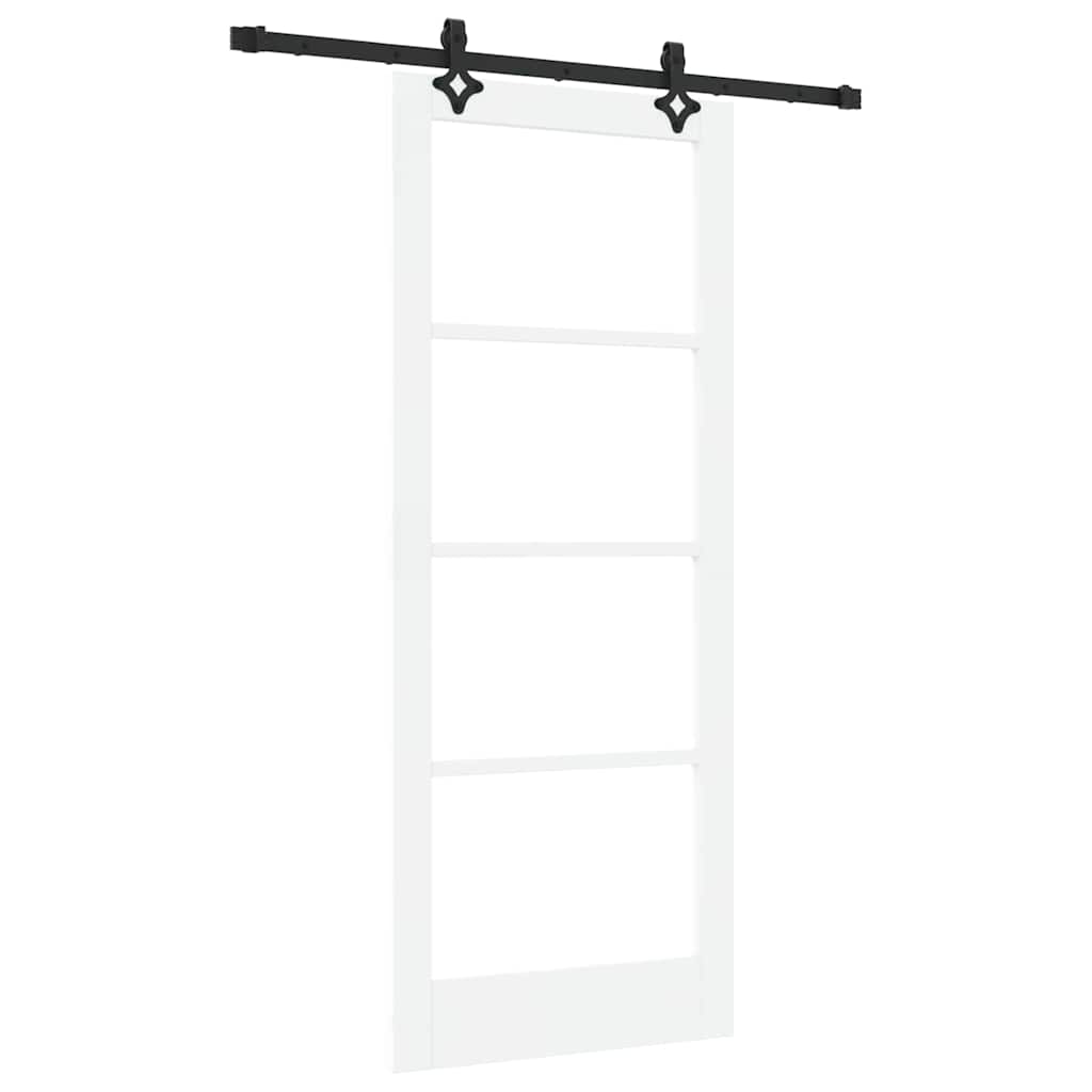 Schiebetür Manuell Weiß 83 x 202 cm Holz und Metall