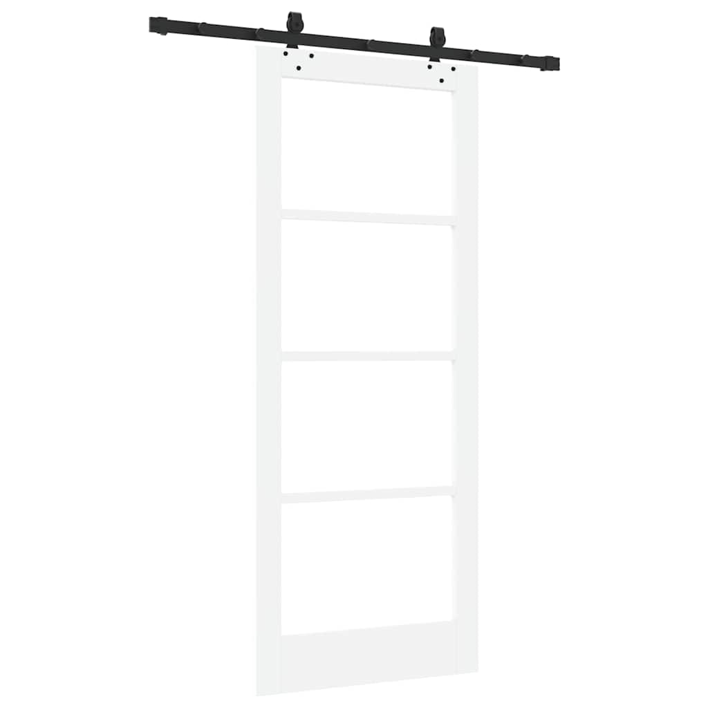 Schiebetür Manuell Weiß 83 x 202 cm Holz und Metall