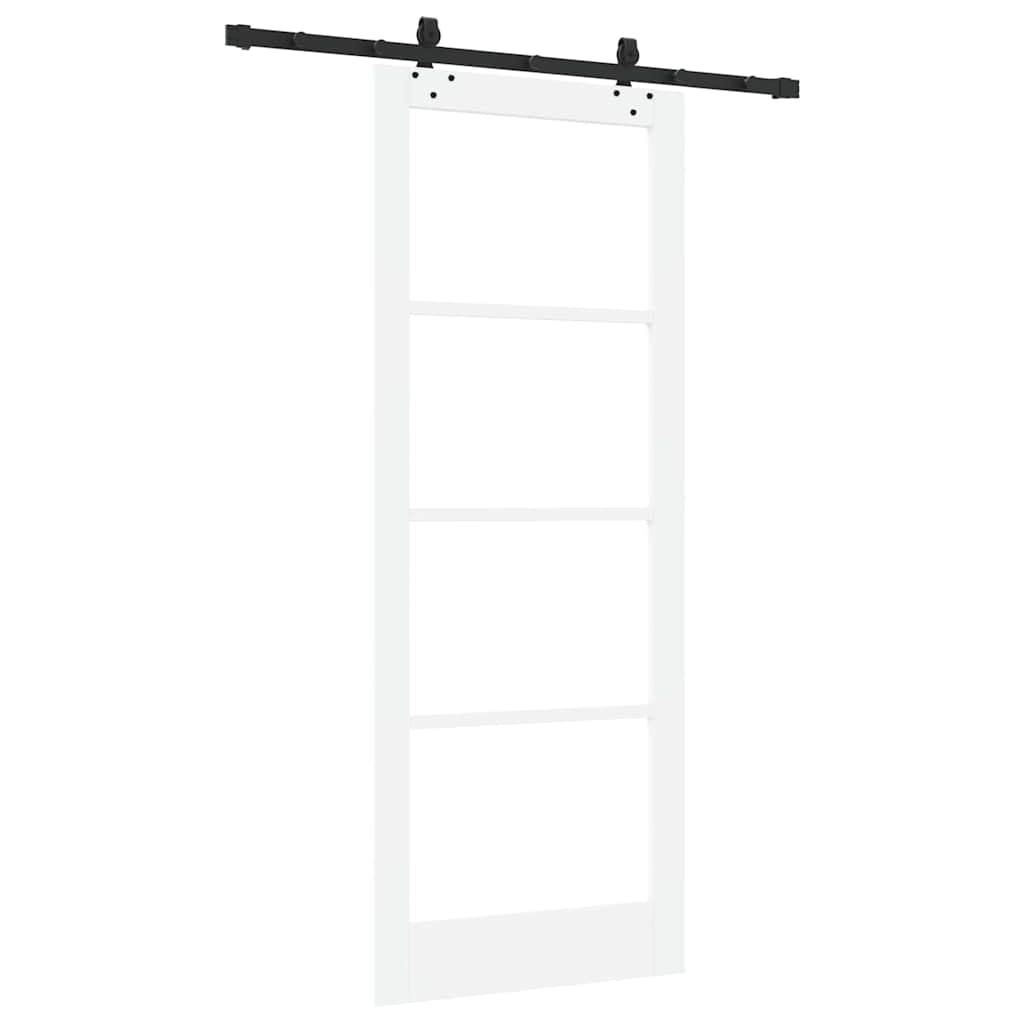 Schiebetür Manuell Weiß 83 x 211 cm Holz und Metall