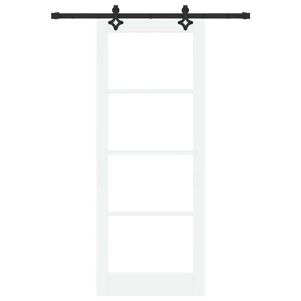 Schiebetür Manuell Weiß 83 x 211 cm Holz und Metall