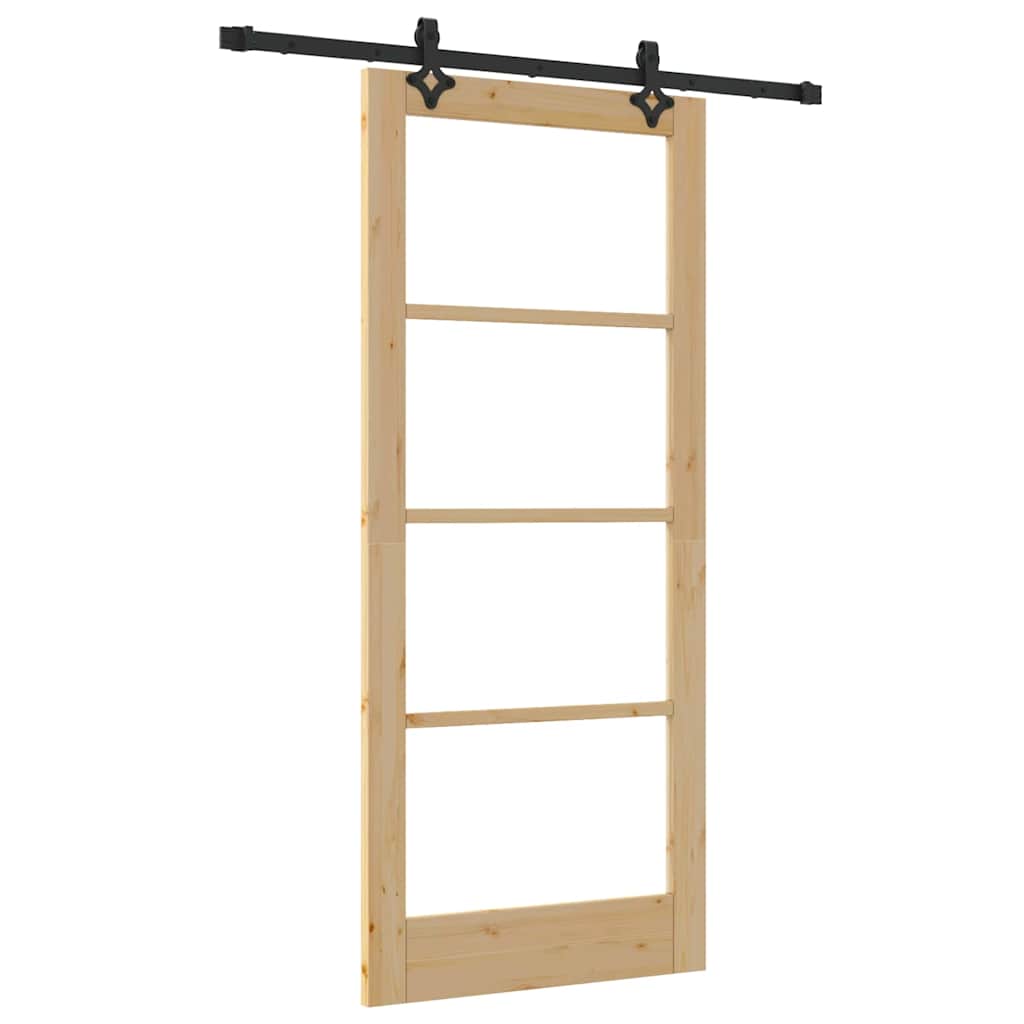 Schiebetür Manuell Braun 86 x 198.5 cm Holz und Metall