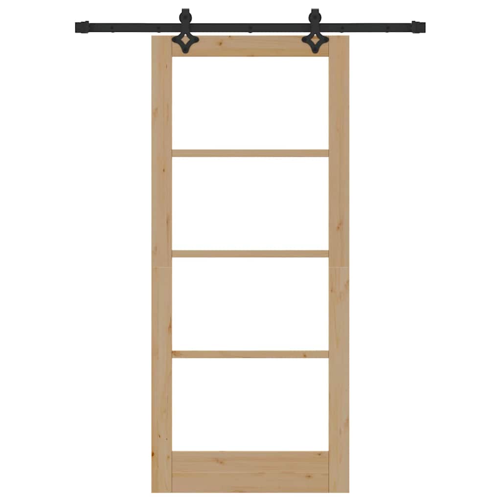 Schiebetür Manuell Braun 86 x 198.5 cm Holz und Metall