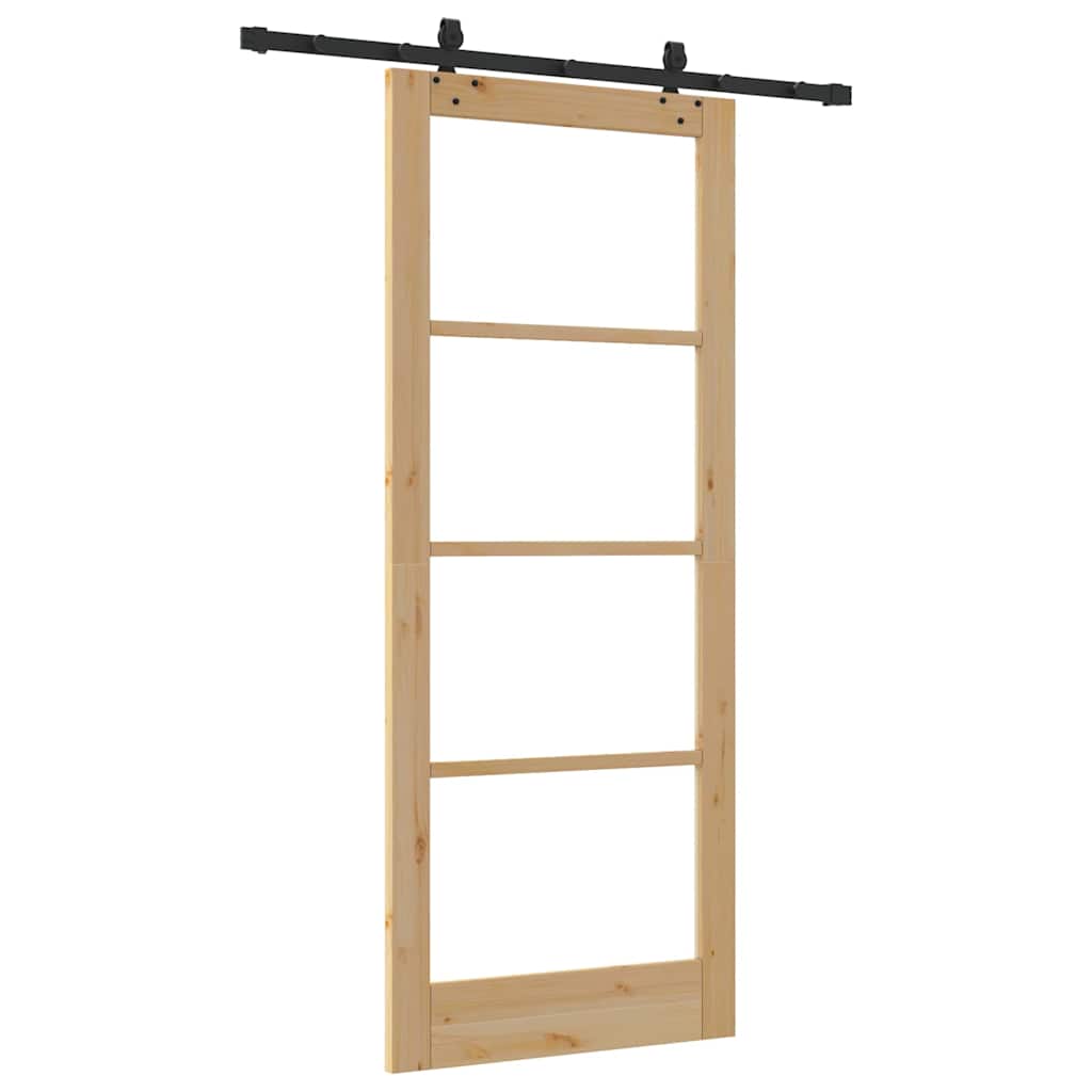 Schiebetür Manuell Braun 86 x 211 cm Holz und Metall