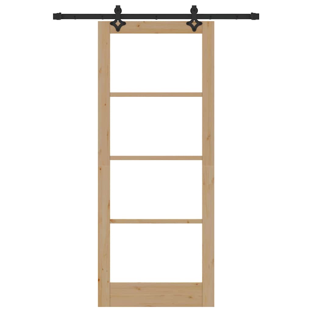 Schiebetür Manuell Braun 86 x 211 cm Holz und Metall