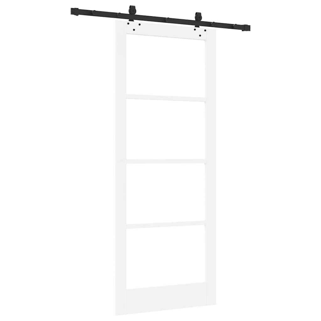 Schiebetür Manuell Weiß 86 x 211 cm Holz und Metall