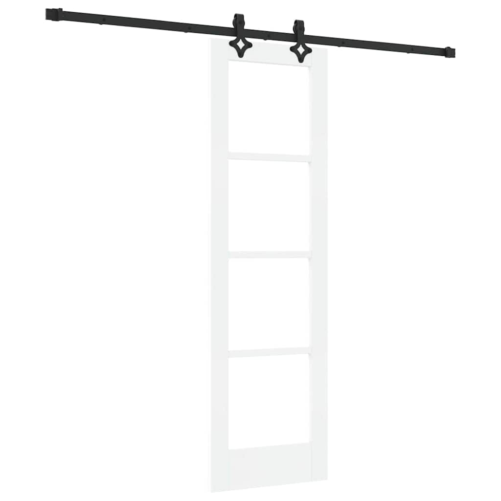 Schiebetür Manuell Weiß 61 x 198.5 cm Holz und Metall