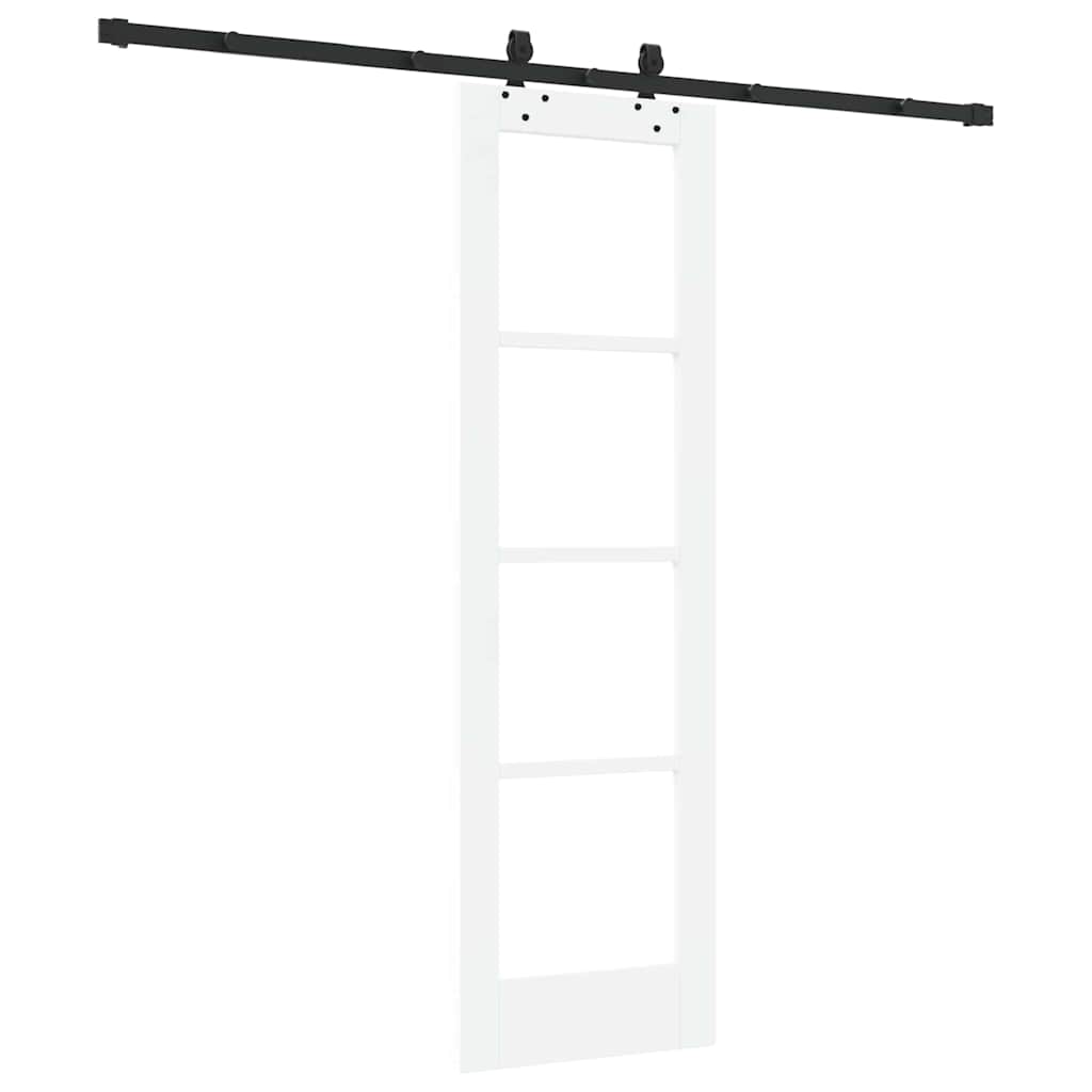 Schiebetür Manuell Weiß 61 x 198.5 cm Holz und Metall