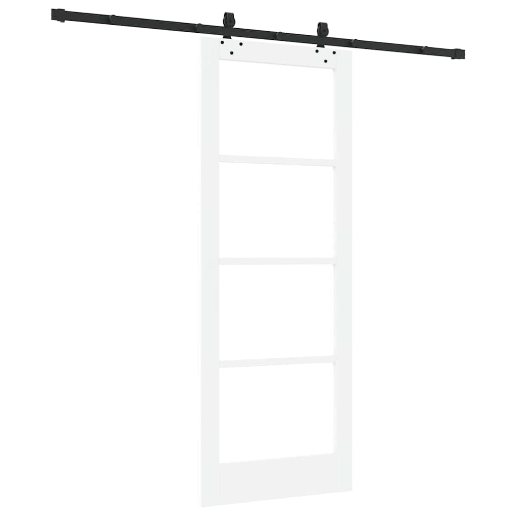 Schiebetür Manuell Weiß 78 x 202 cm Holz und Metall