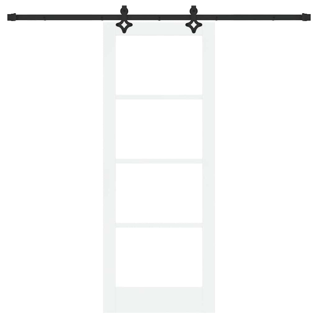 Schiebetür Manuell Weiß 78 x 202 cm Holz und Metall