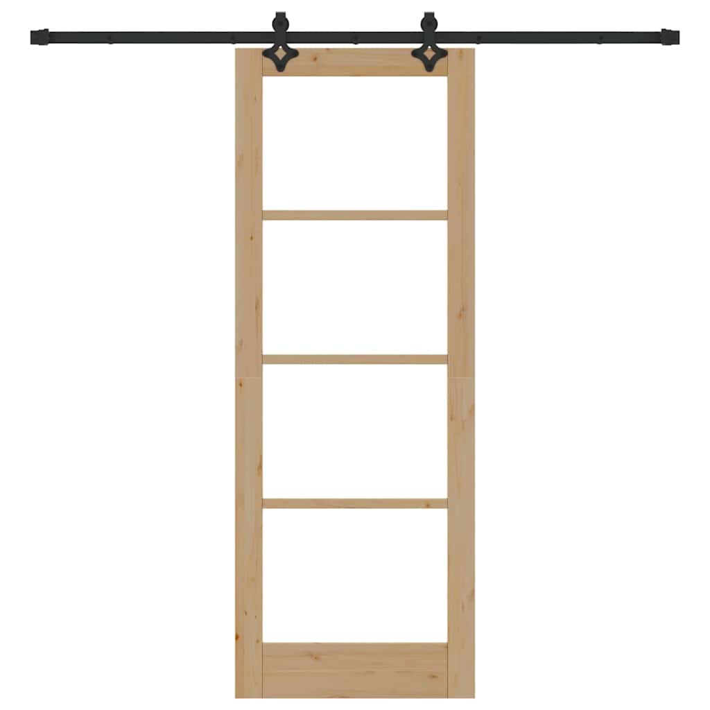 Schiebetür Manuell Braun 78 x 211 cm Holz und Metall