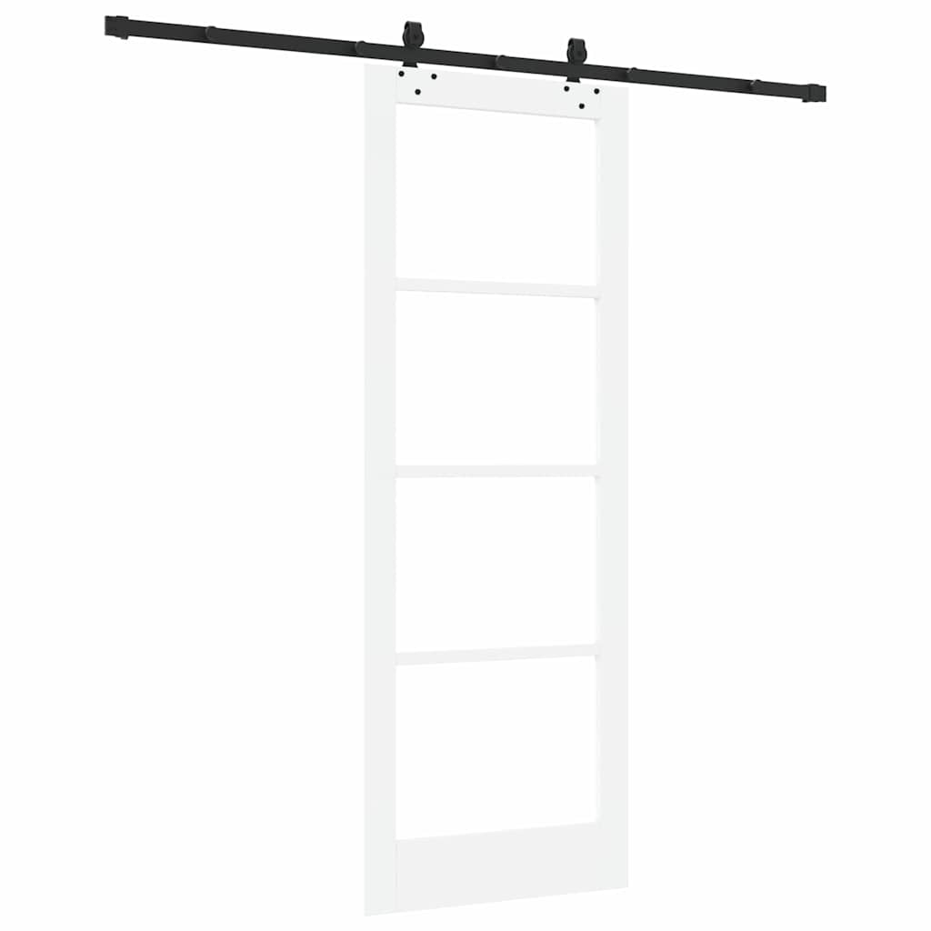 Schiebetür Manuell Weiß 78 x 211 cm Holz und Metall