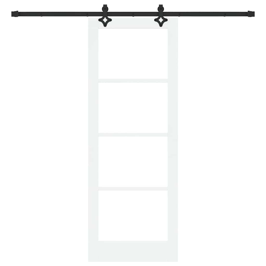 Schiebetür Manuell Weiß 78 x 211 cm Holz und Metall