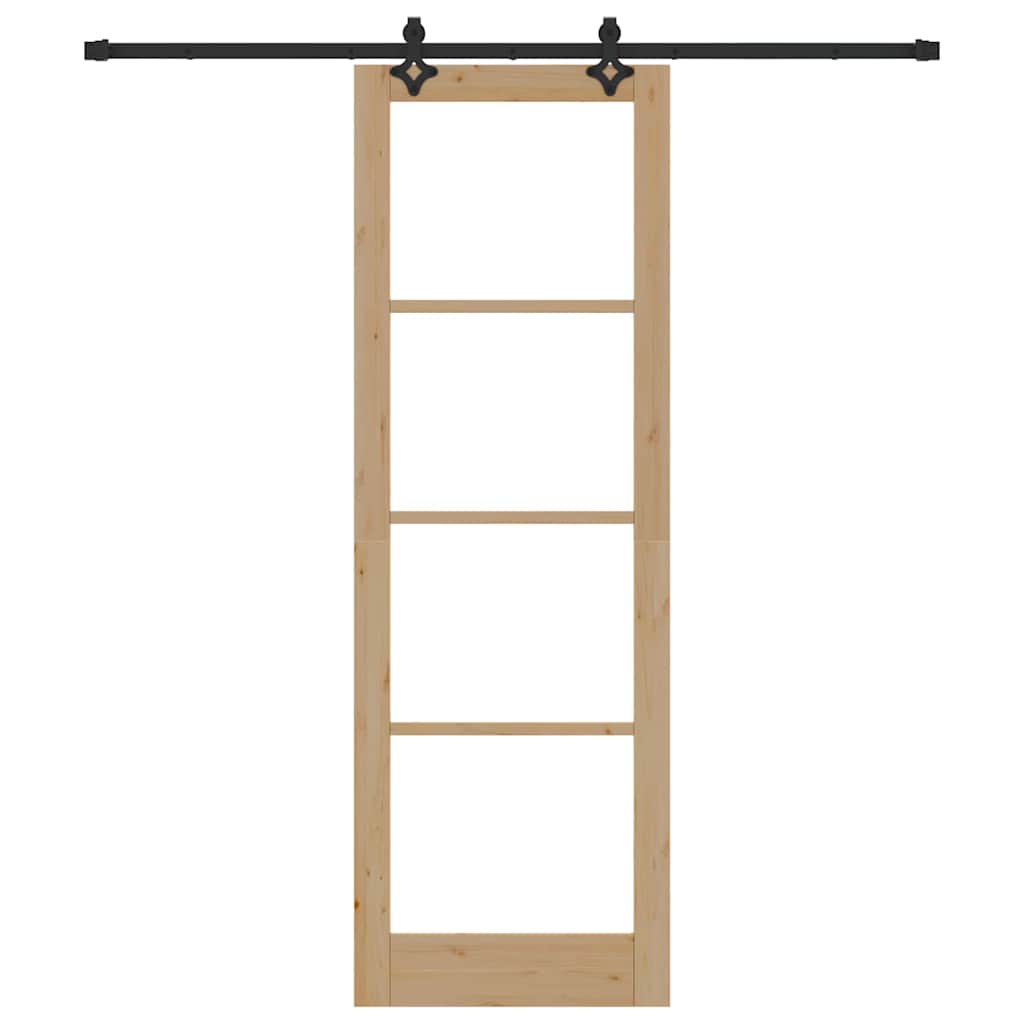 Schiebetür Manuell Braun 78 x 232 cm Holz und Metall