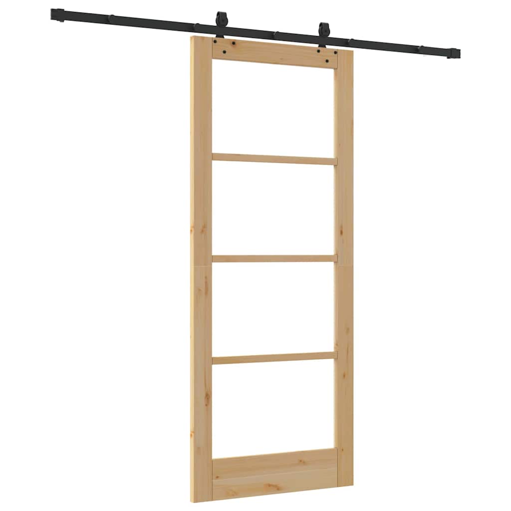 Schiebetür Manuell Braun 83 x 202 cm Holz und Metall