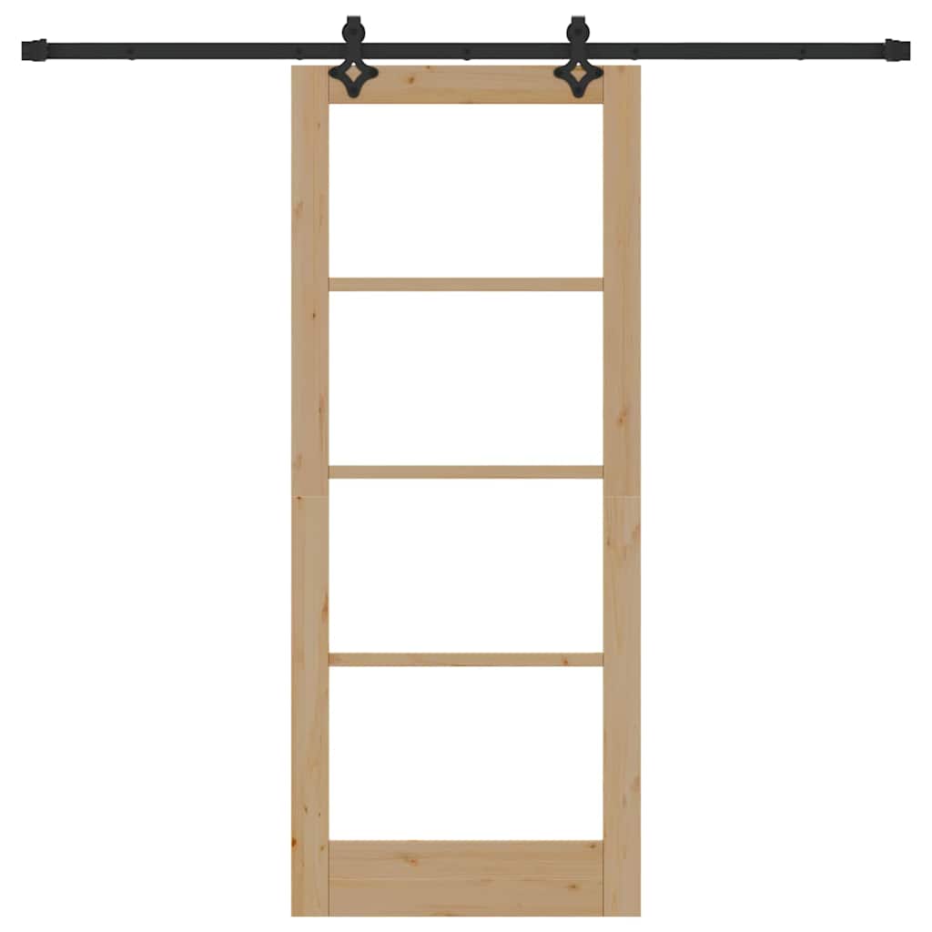 Schiebetür Manuell Braun 83 x 202 cm Holz und Metall