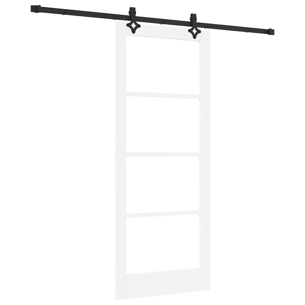 Schiebetür Manuell Weiß 83 x 202 cm Holz und Metall