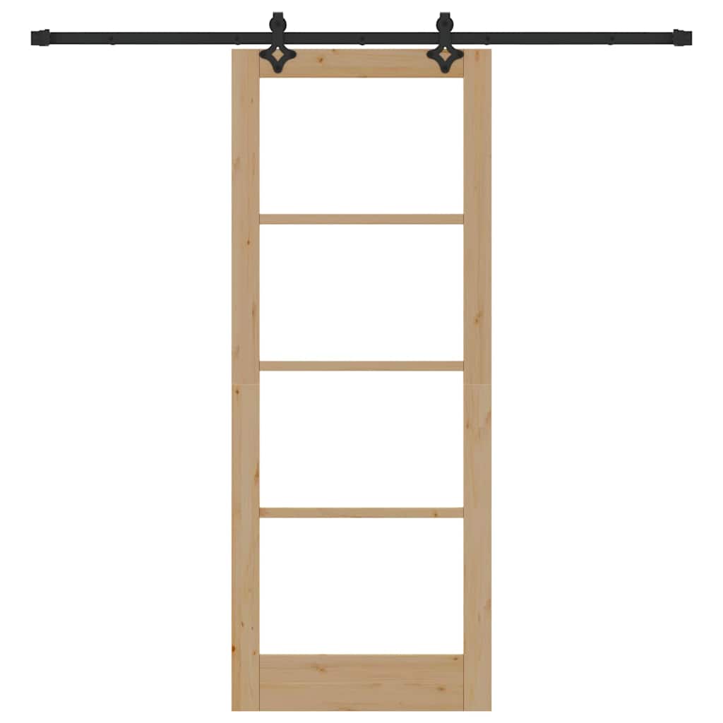 Schiebetür Manuell Braun 83 x 211 cm Holz und Metall