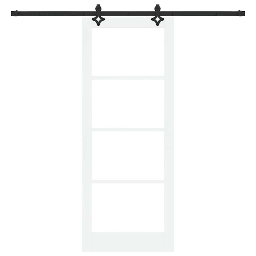 Schiebetür Manuell Weiß 83 x 211 cm Holz und Metall