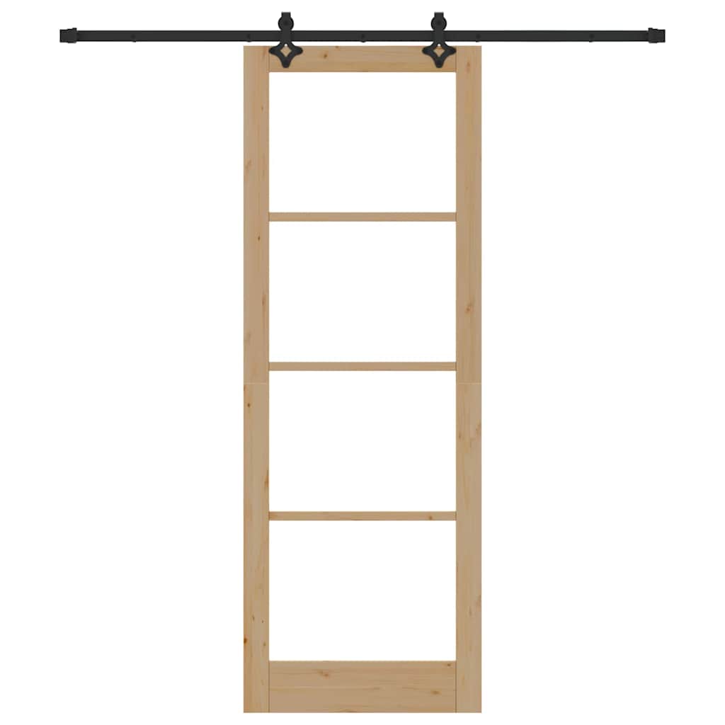 Schiebetür Manuell Braun 83 x 232 cm Holz und Metall