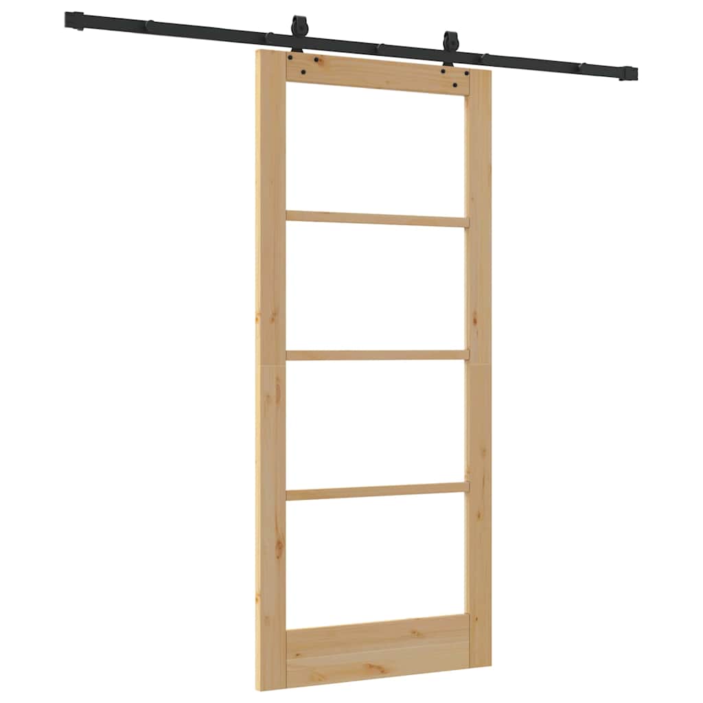 Schiebetür Manuell Braun 86 x 198.5 cm Holz und Metall