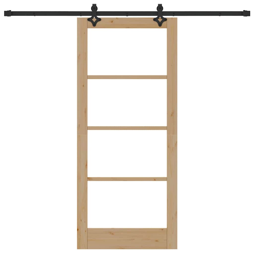Schiebetür Manuell Braun 86 x 198.5 cm Holz und Metall