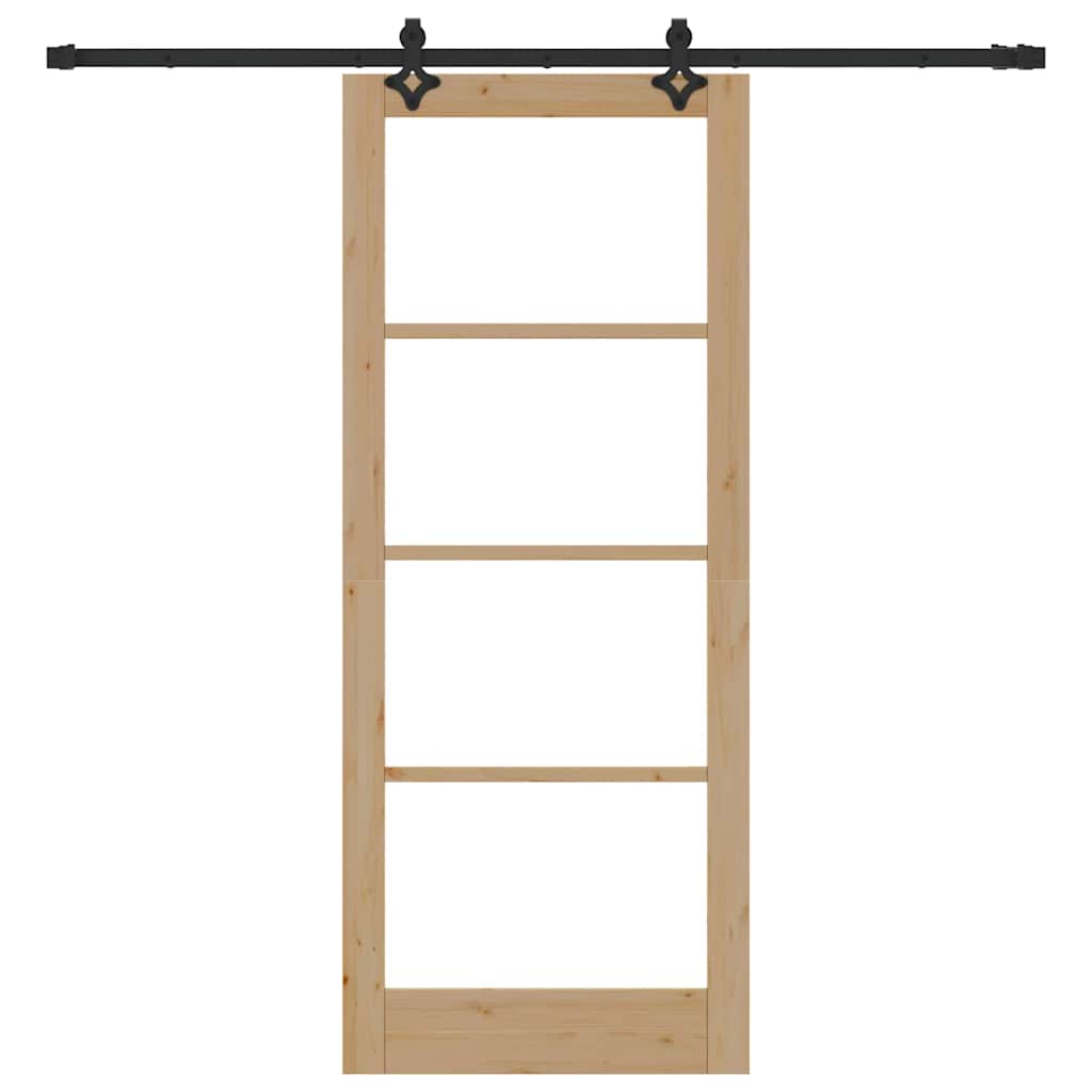 Schiebetür Manuell Braun 86 x 211 cm Holz und Metall