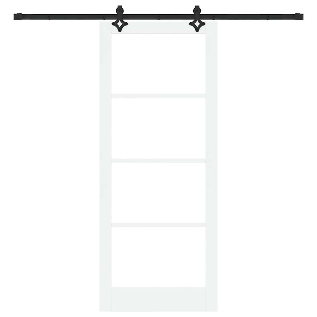 Schiebetür Manuell Weiß 86 x 211 cm Holz und Metall