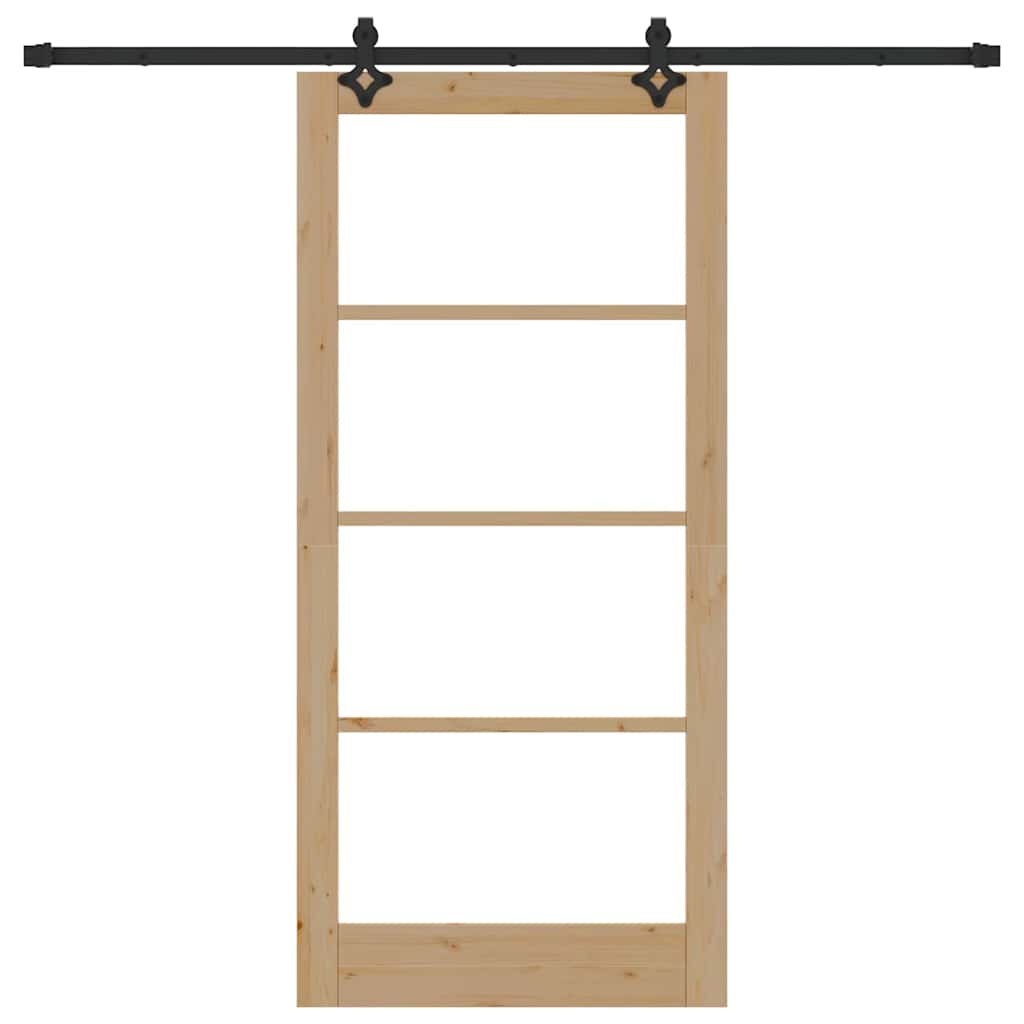 Schiebetür Manuell Braun 93 x 202 cm Holz und Metall
