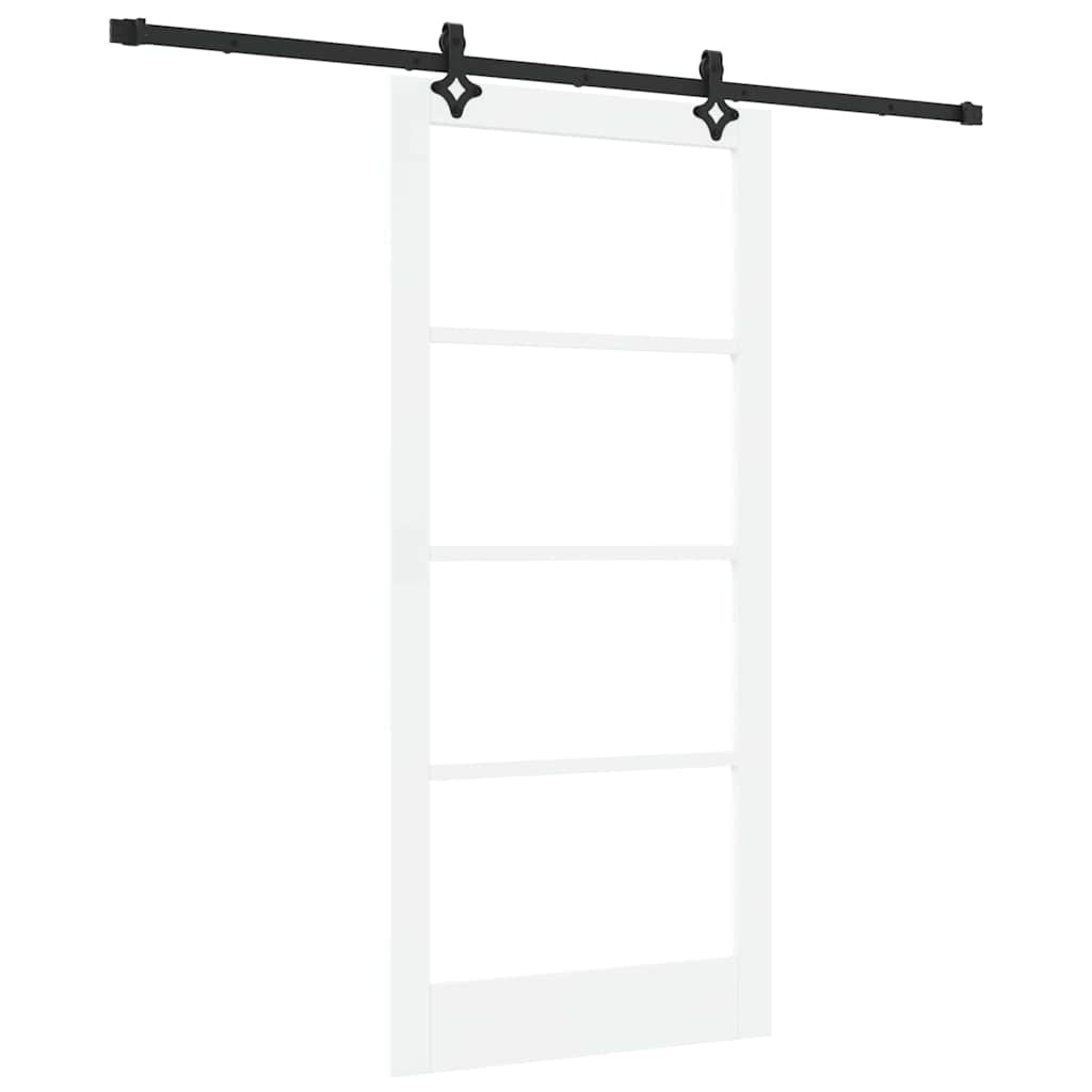 Schiebetür Manuell Weiß 93 x 202 cm Holz und Metall