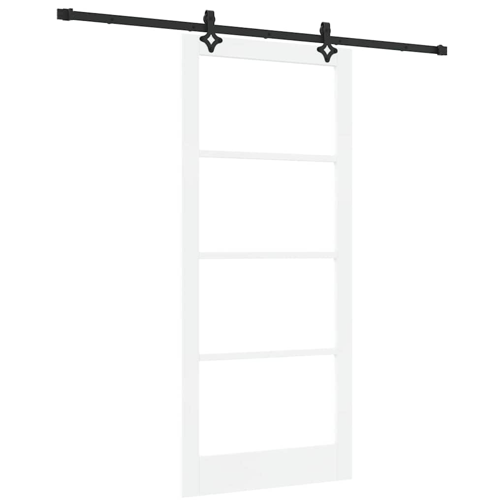 Schiebetür Manuell Weiß 93 x 211 cm Holz und Metall
