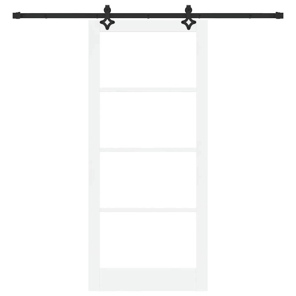 Schiebetür Manuell Weiß 93 x 211 cm Holz und Metall