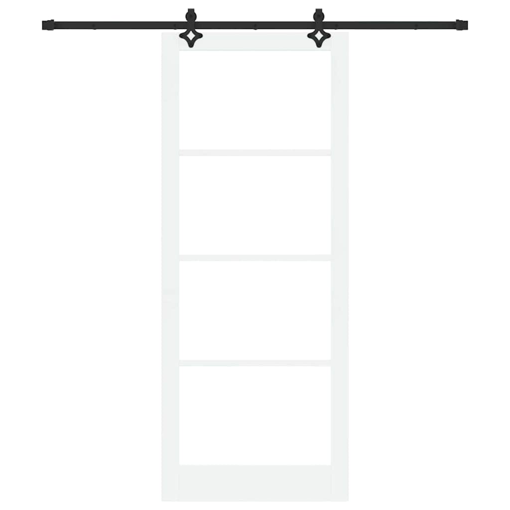Schiebetür Manuell Weiß 93 x 232 cm Holz und Metall