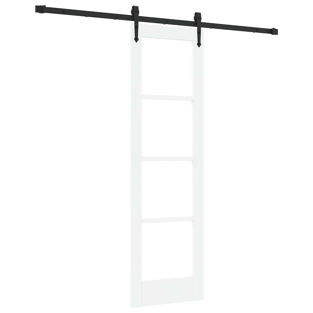 Schiebetür Manuell Weiß 61 x 198.5 cm Holz und Metall