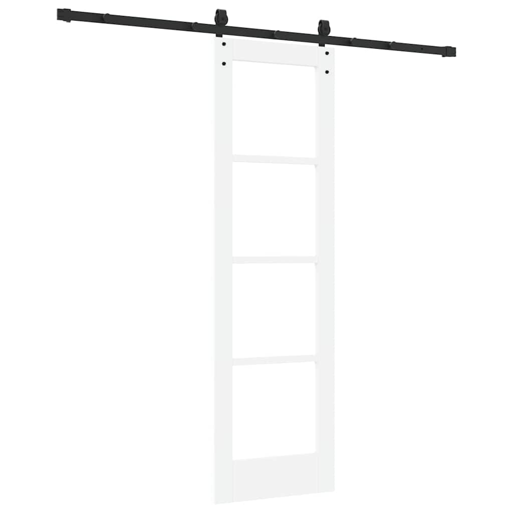 Schiebetür Manuell Weiß 61 x 198.5 cm Holz und Metall