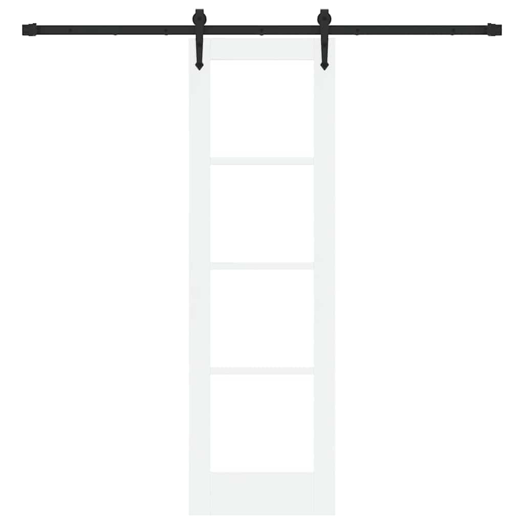 Schiebetür Manuell Weiß 61 x 198.5 cm Holz und Metall