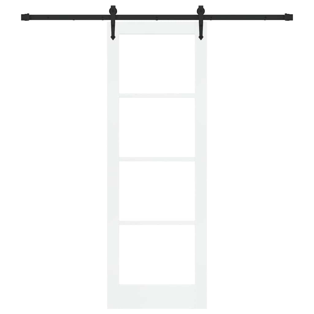 Schiebetür Manuell Weiß 73,5 x 211 cm Holz und Metall