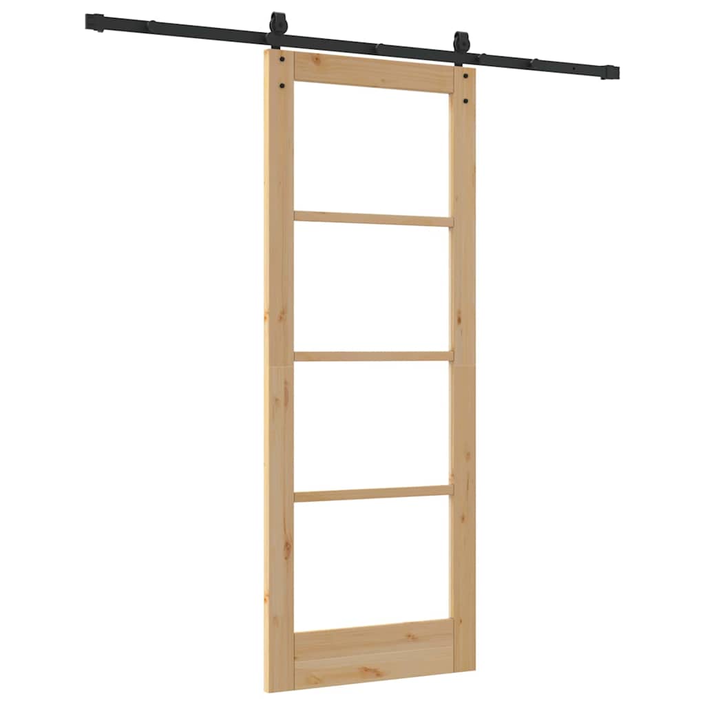 Schiebetür Manuell Braun 78 x 202 cm Holz und Metall