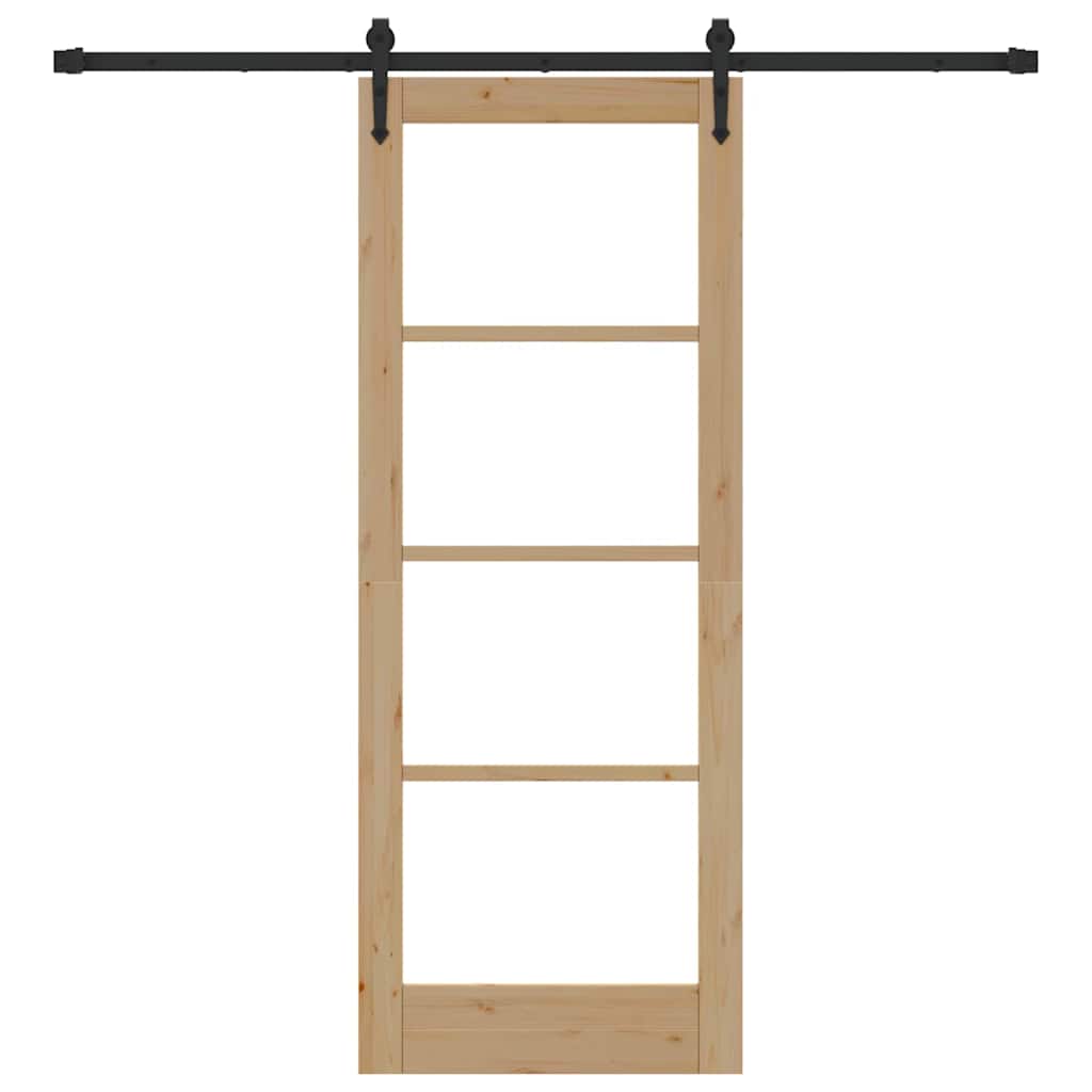 Schiebetür Manuell Braun 78 x 202 cm Holz und Metall