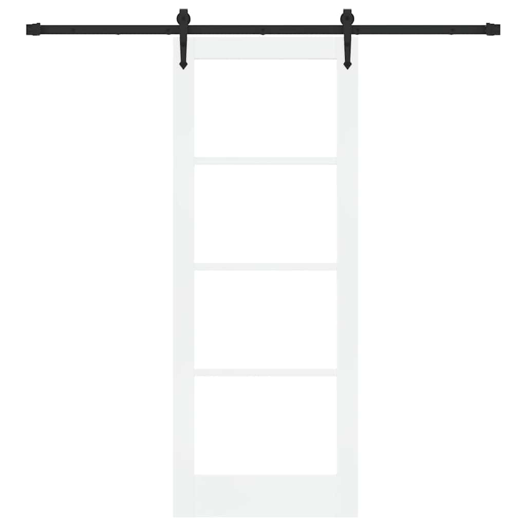 Schiebetür Manuell Weiß 78 x 202 cm Holz und Metall