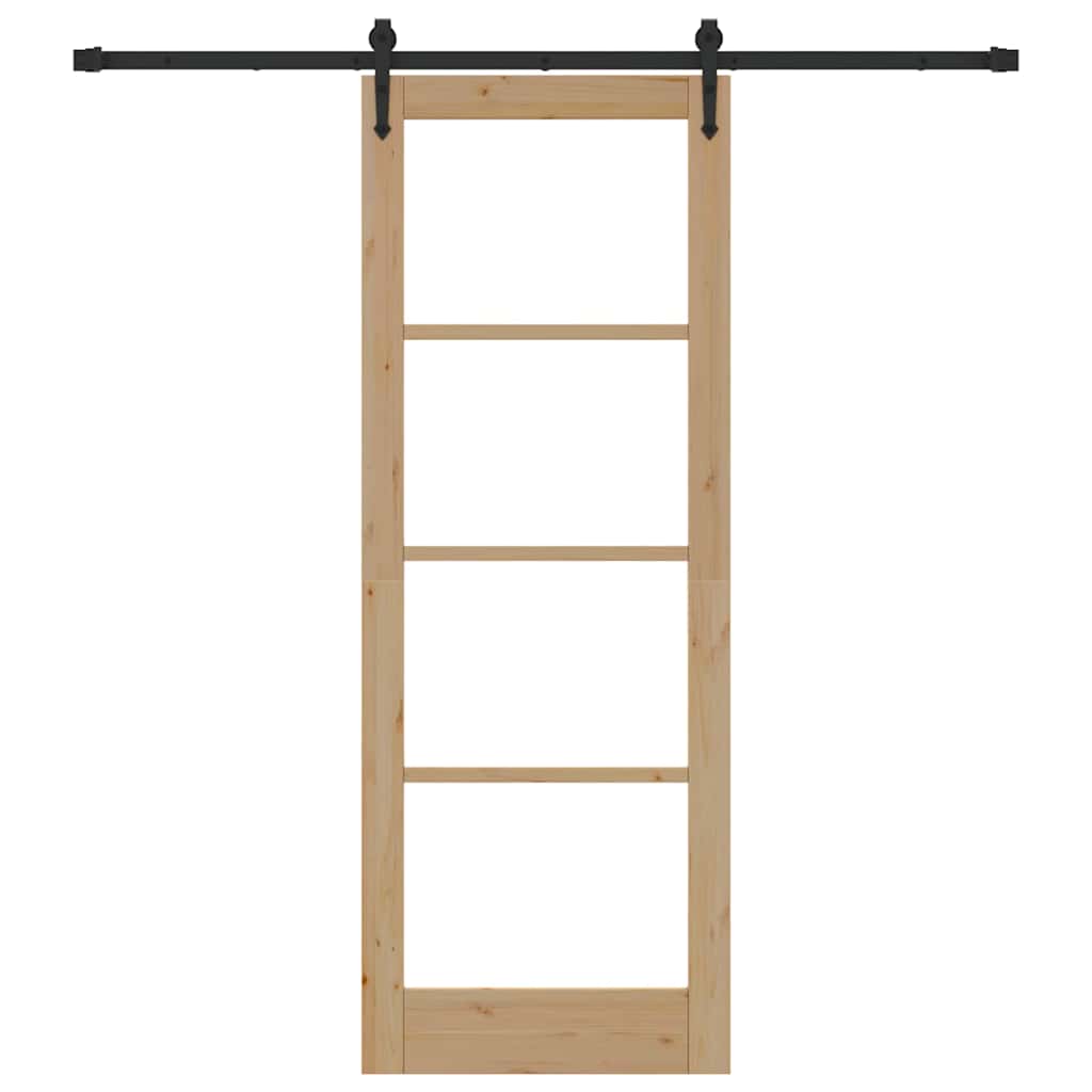 Schiebetür Manuell Braun 78 x 211 cm Holz und Metall