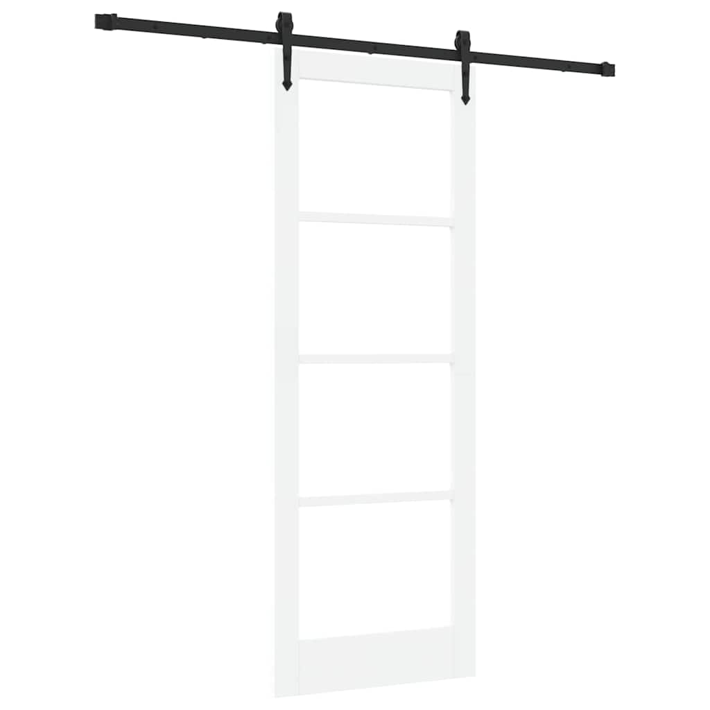 Schiebetür Manuell Weiß 78 x 211 cm Holz und Metall