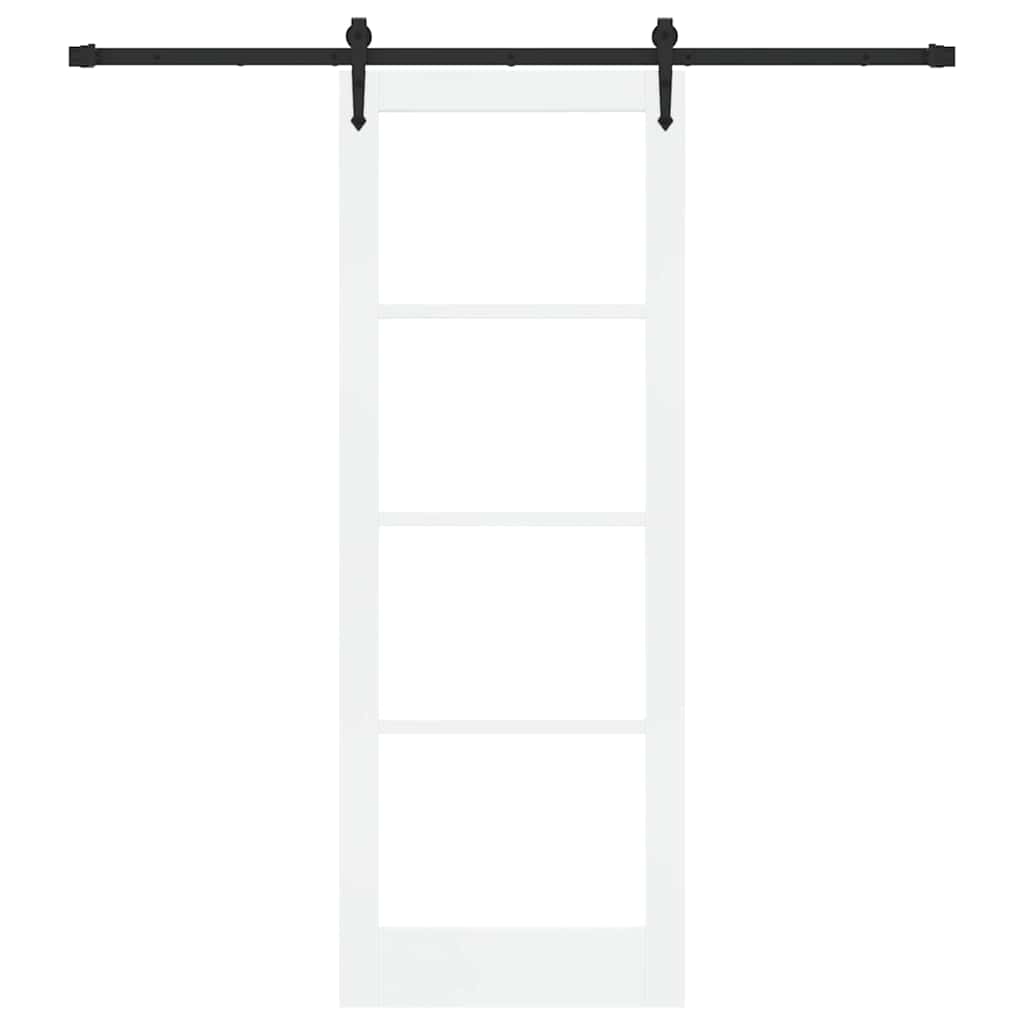 Schiebetür Manuell Weiß 78 x 211 cm Holz und Metall