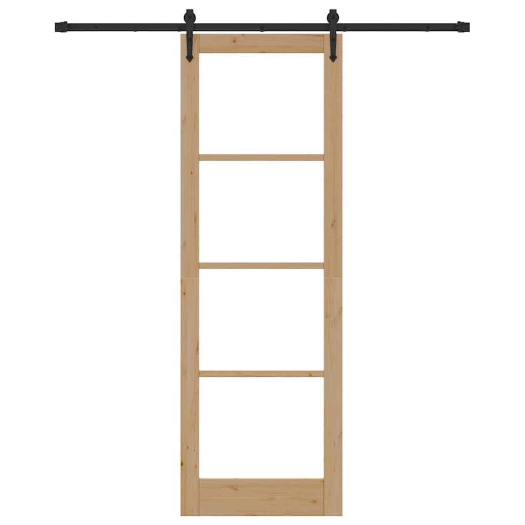 Schiebetür Manuell Braun 78 x 232 cm Holz und Metall