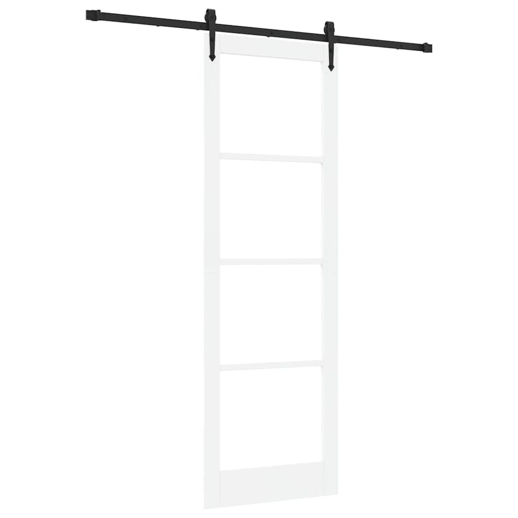 Schiebetür Manuell Weiß 78 x 232 cm Holz und Metall