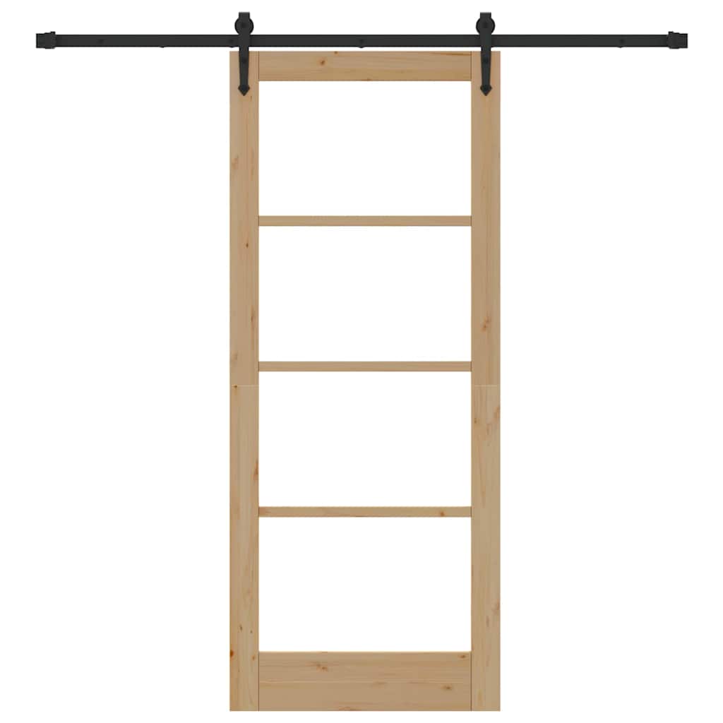 Schiebetür Manuell Braun 83 x 202 cm Holz und Metall