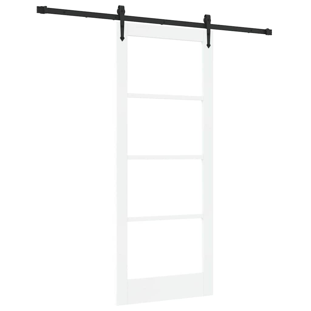 Schiebetür Manuell Weiß 83 x 202 cm Holz und Metall
