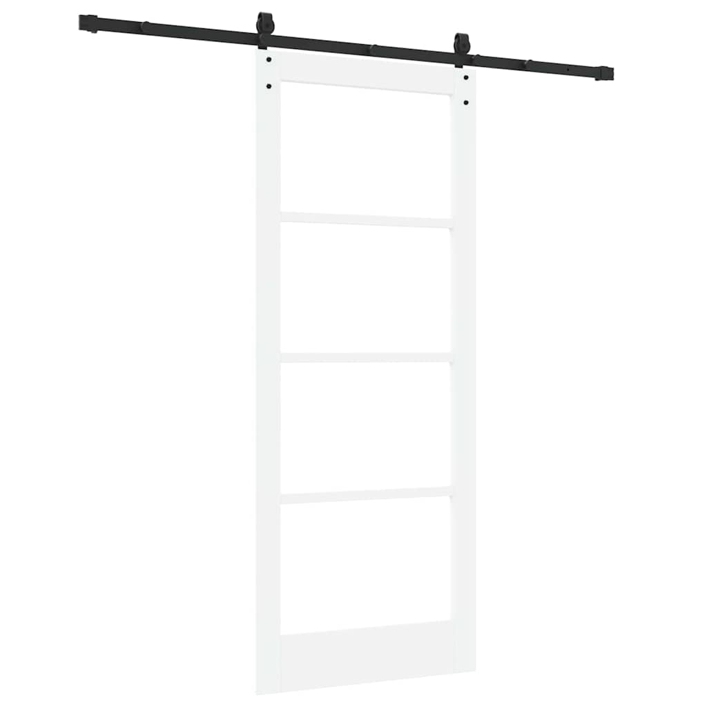 Schiebetür Manuell Weiß 83 x 202 cm Holz und Metall
